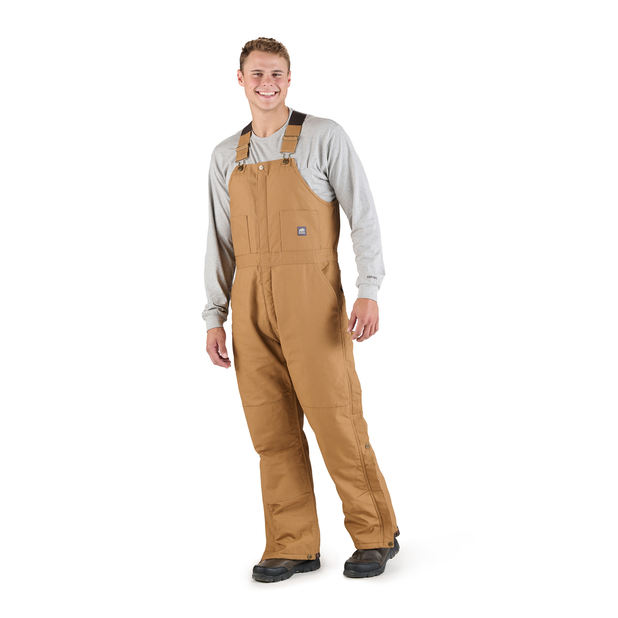 Berne Deluxe Insulated Duck Bib Overalls, Brown Duck, Large, Model# B415BDR440